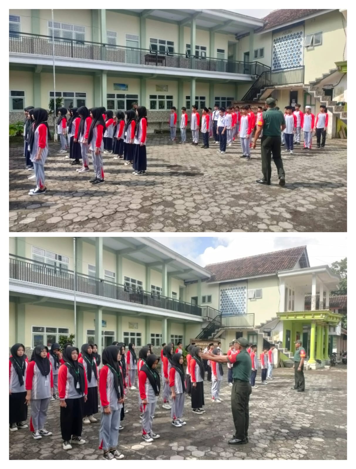 Koramil 0825/19 Sempu Berikan Pembekalan Wawasan Kebangsaan dan Pelatihan Baris Berbaris kepada Siswa MTS Al Azhar Sempu