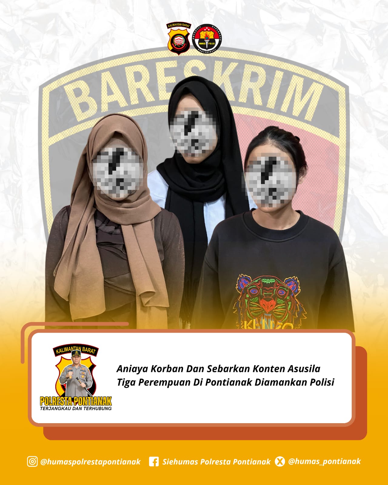 Polisi Amankan 3 Tersangka Kasus Penganiayaan dan Penyebaran Konten Asusila Bermotif Asmara