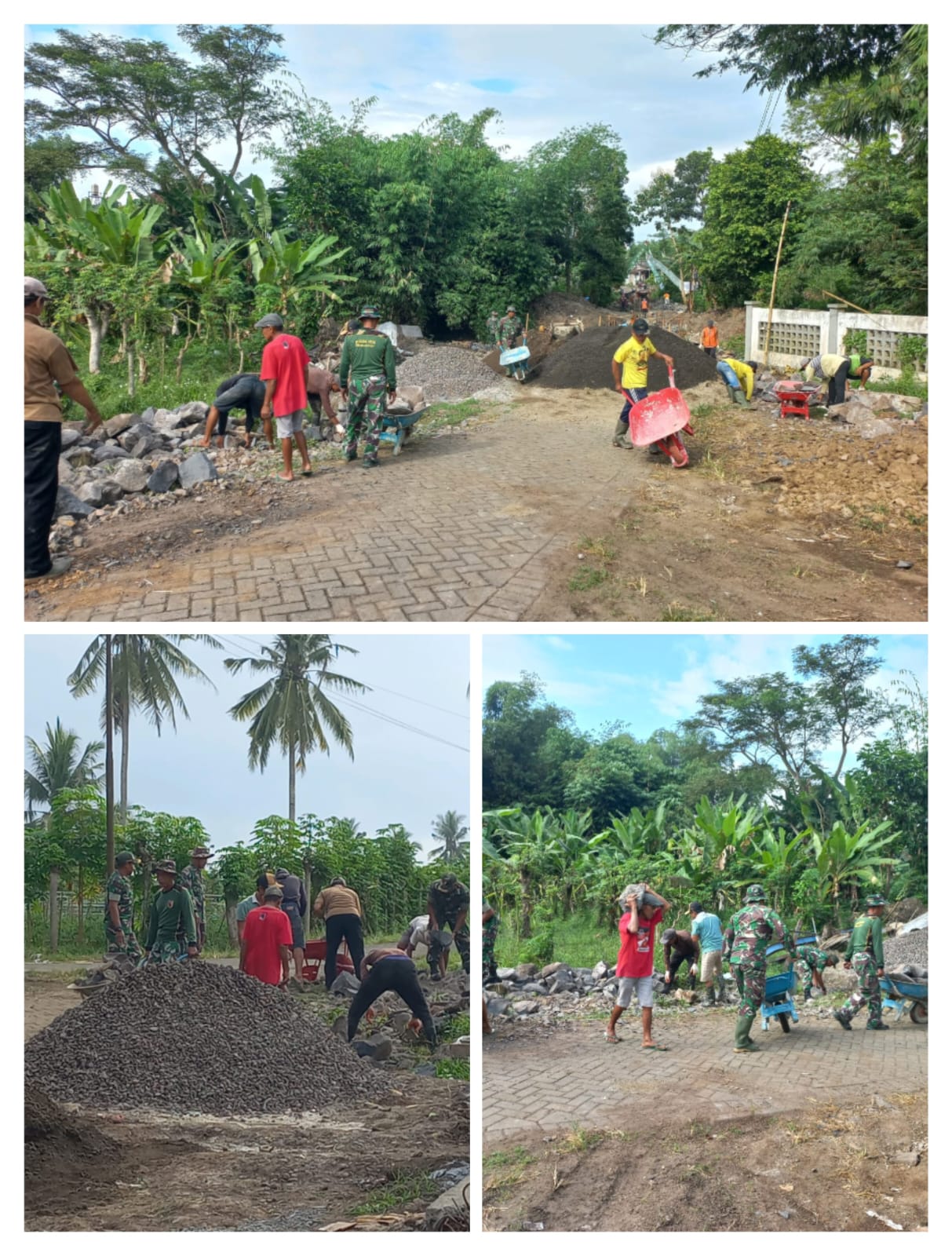 Semangat yang Tinggi, Babinsa dan Warga Siliragung Bersatu Kegiatan Membangun Jembatan TMMD 125
