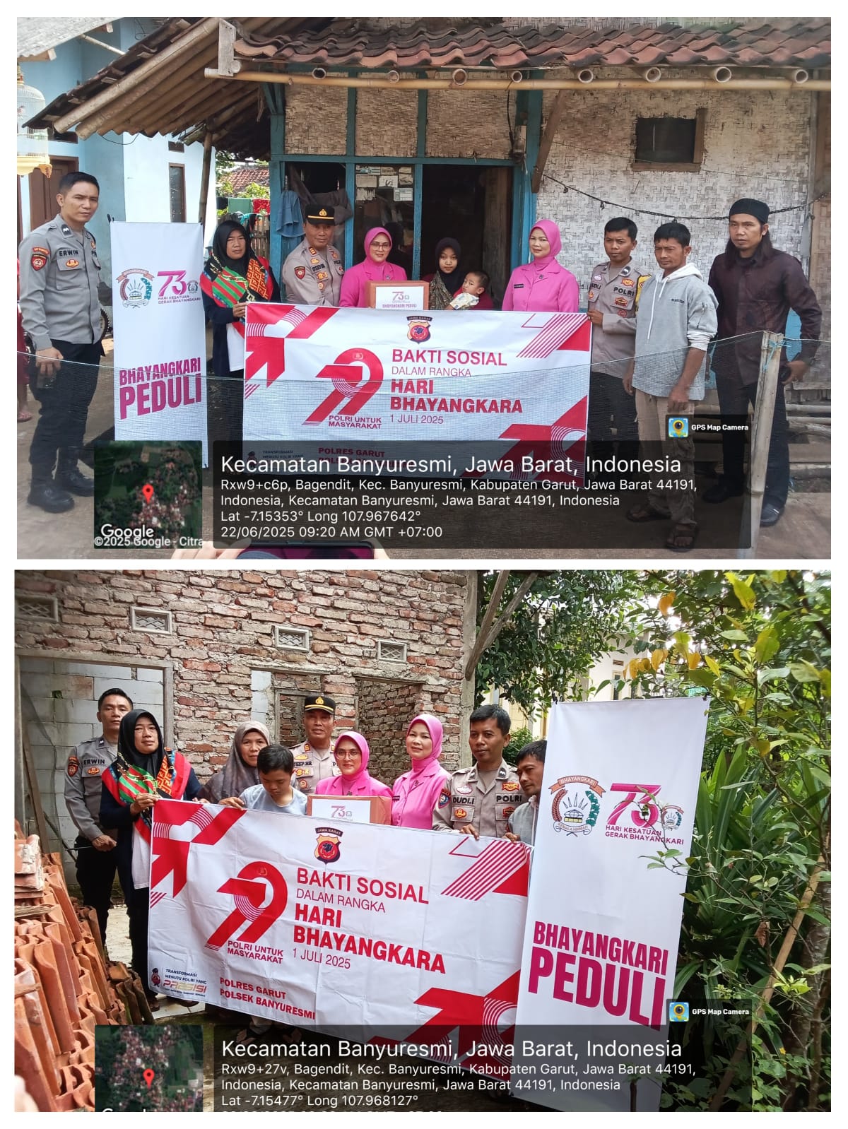 Hari Ulang Tahun Bhayangkara Ke-79, Polsek Banyuresmi Polres Garut Polda Jabar Laksanakan Bakti Sosial