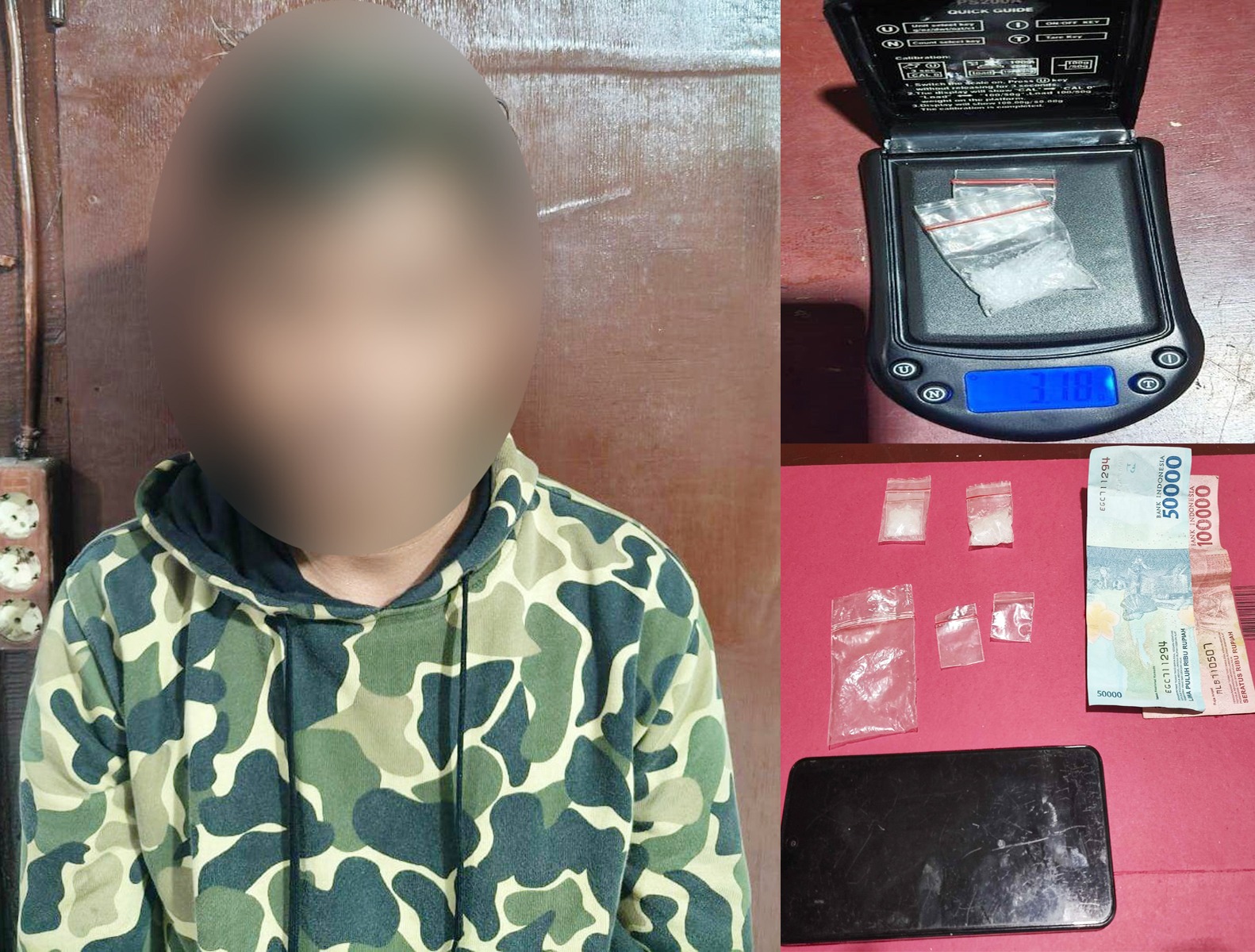 Polsek Meliau Tangkap Pria Pengangguran Diduga Edarkan Sabu di Penginapan