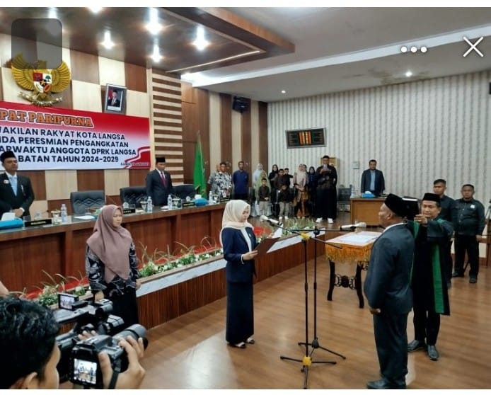 DPRK Langsa Lantik Ismail Dari Partai PA Sebagai Anggota Legislatif