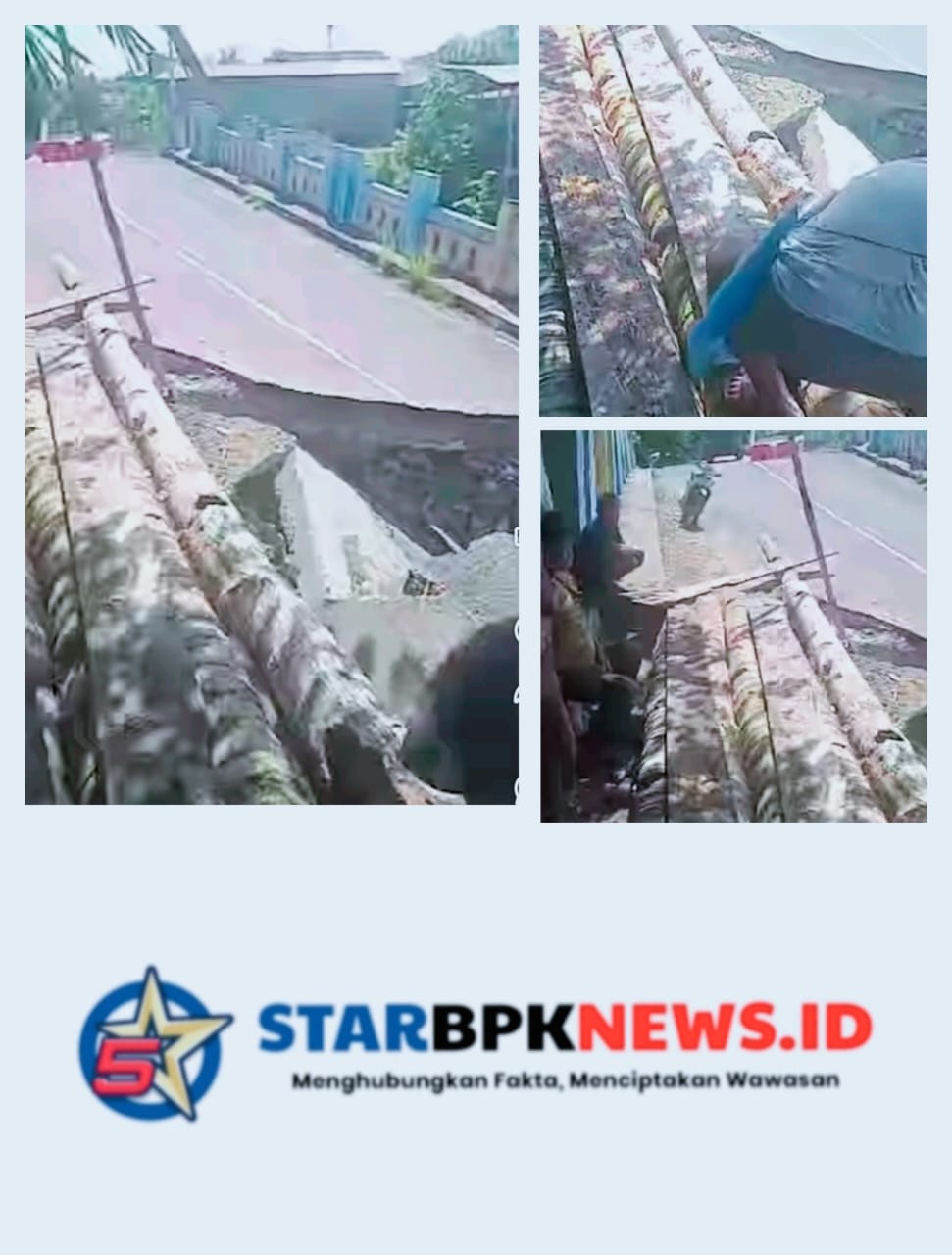 Warga Desa Tuwokona Bangun Jembatan Darurat Secara Swadaya Pasca Bencana Banjir dan Longsor