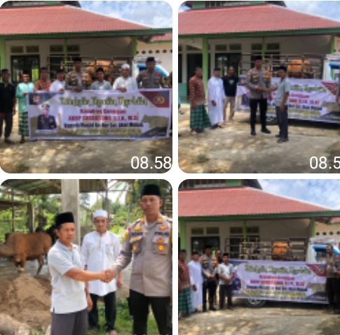 Kapolres Sanggau Berbagi Hewan Kurban, Warga Dusun Sei Akar Terima Bantuan Sapi Pertama di Hari Raya Idul Adha