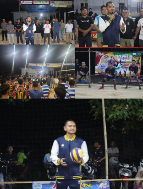 Kapolres Mesuji Buka Pertandingan voli Persahabatan Dalam Rangka Sehat Bersama Kapolres Mesuji