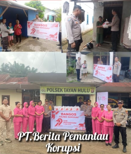 Polsek Tayan Hulu memberikan Bantuan Kepada pengurus tempat ibadah dan masyarakat Kurang mampu.