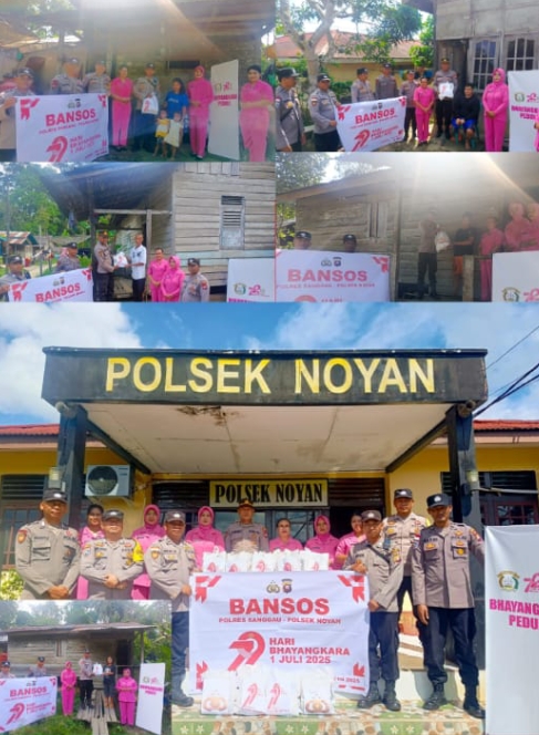 KEGIATAN BANSOS RELIGI POLSEK NOYAN MEMBAGIKAN SEMBAKO