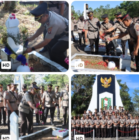 Upacara Ziarah Rombongan di TMP Patriot Bangsa: Wujud Penghormatan Polres Sanggau Memaknai Hari Bhayangkara ke-79
