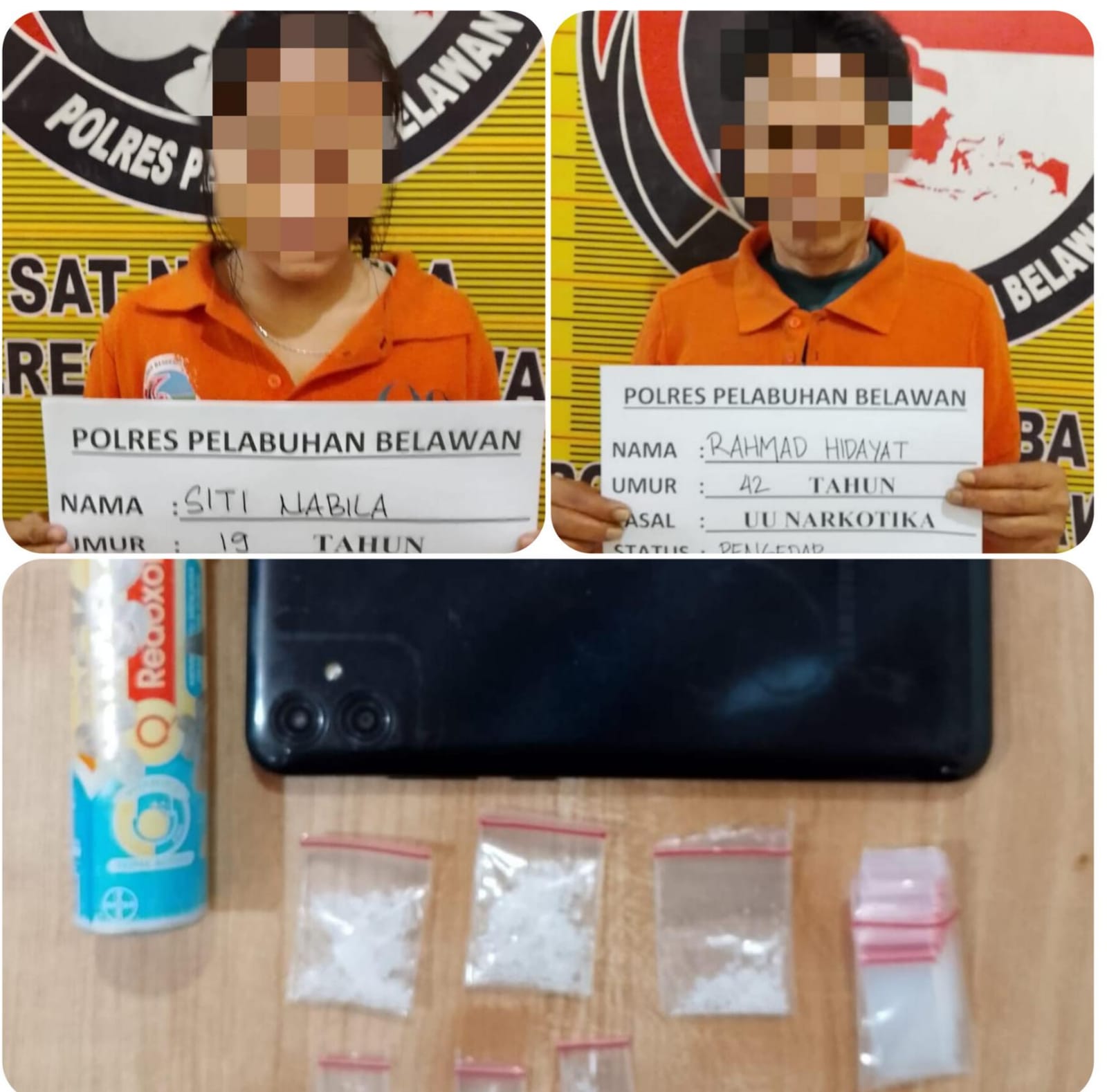 Sat Narkoba Polres Pelabuhan Belawan Tangkap Pengedar dan Pengguna Sabu di Desa Lama