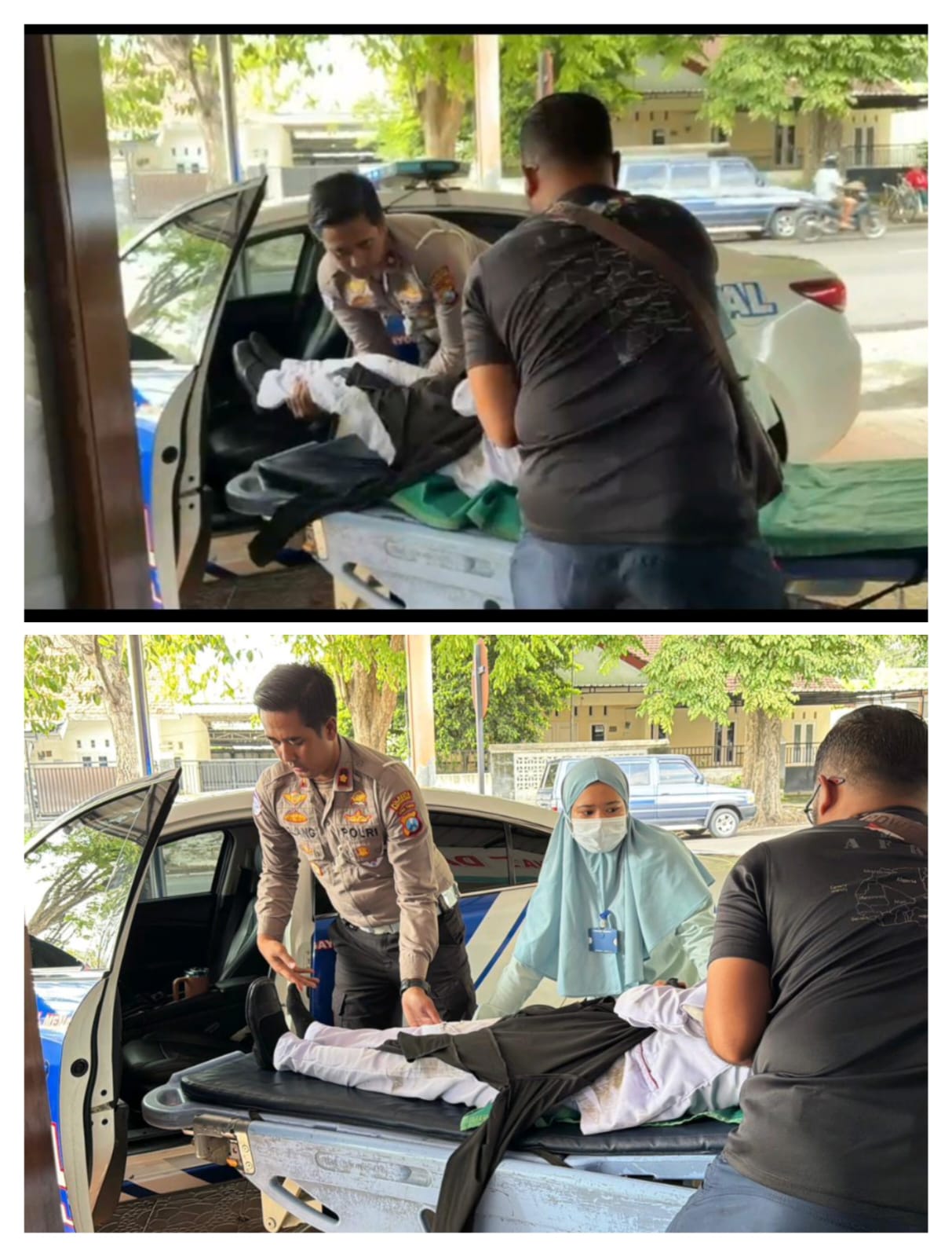 Kompol Elang Beri Bantuan Pertama, Aksi Humanis Kasat Lantas Polresta Banyuwangi Selamatkan Korban Laka Tunggal