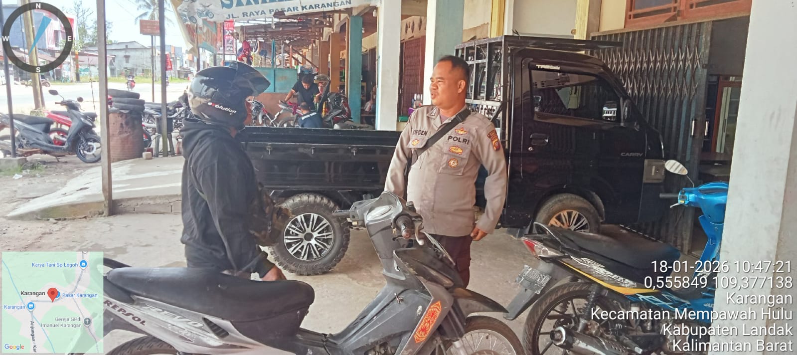 Patroli Siang Polsek Mempawah Hulu Ciptakan Situasi Kamtibmas Kondusif