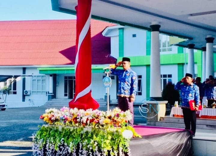 Upacara Hari Disiplin Pegawai, Plt Sekda DR.Abdilah kamarulah Sampaikan Pesan Bupati dan Wakil Bupati halsel