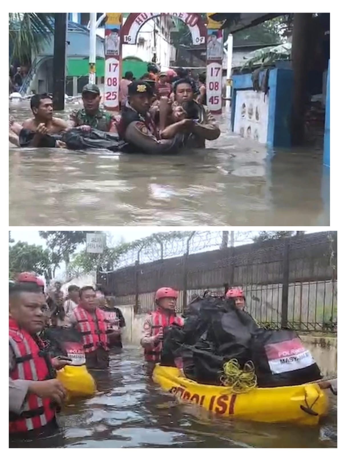 Polri Bergerak Tangani Banjir Cakung, Kerahkan 132 Personel, Perahu Taktis, Kendaraan 4×4, dan Dapur Lapangan Brimob