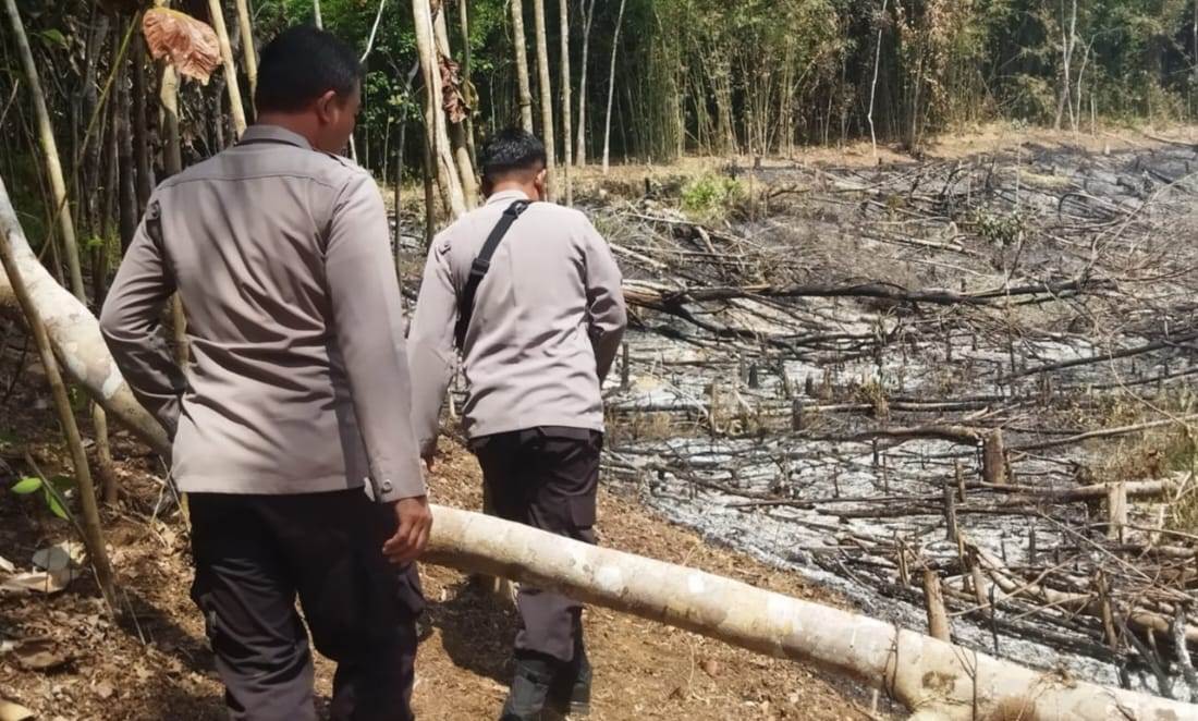 Cegah Karhutla Sejak Dini, Polsek Jangkang Turun Langsung Cek Titik Hotspot
