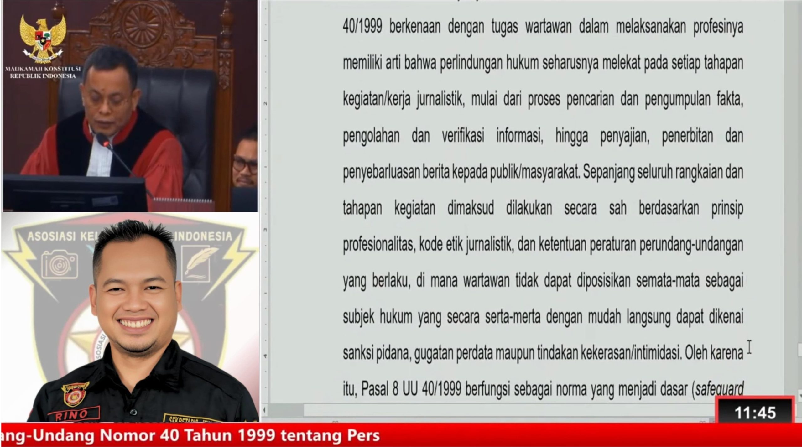 Putusan MK Jadi Tameng Kuat Kemerdekaan Pers, Rino Triono Ketua Umum AKPERSI Beri Apresiasi dan Seruan Moral bagi Jurnalis