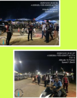 Patroli Skala Besar Polres Mesuji, Kawal Malam Pergantian Tahun 2026 dengan Aman dan Kondusif.