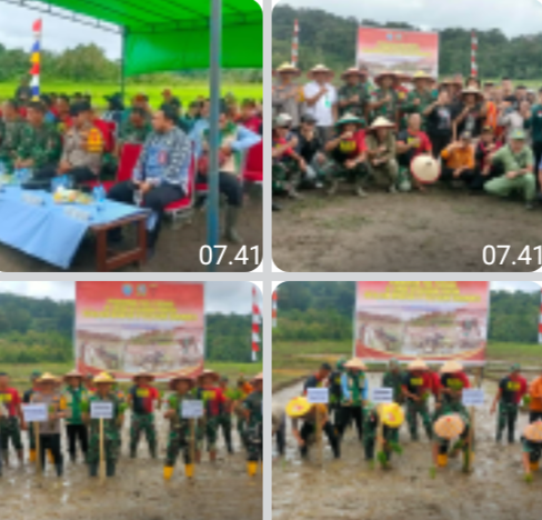 Kapolsek Kapuas Hadiri Tanam Padi Perdana Yon TP 833, Perkuat Sinergi Ketahanan Pangan di Desa Lape