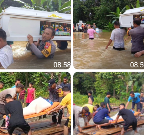 Menembus Empat Titik Banjir, Tim Gabungan Evakuasi Dua Jenazah Warga Entikong di Beduai