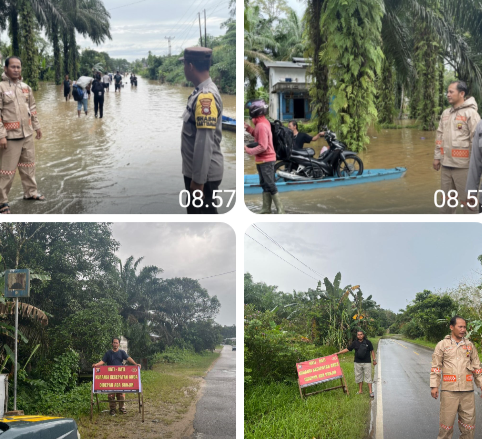 Patroli Batingsor Polsek Kembayan Imbau Warga Waspada Cuaca Ekstrem di Bantaran Sungai Kuala Dua