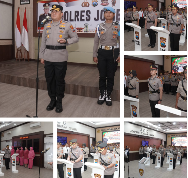 Polres Jombang Gelar Sertijab Waka Polres, Kabagops, Kasat Lantas dan Pengukuhan Kasiwas*