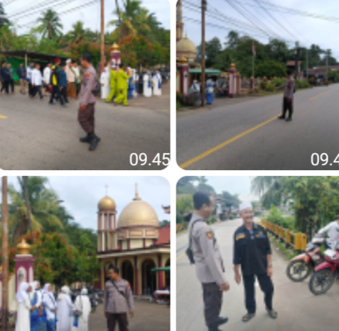 Polsek Mukok Berikan Rasa Aman pada Peringatan Isra Mi’raj dan Sholawat Bersama