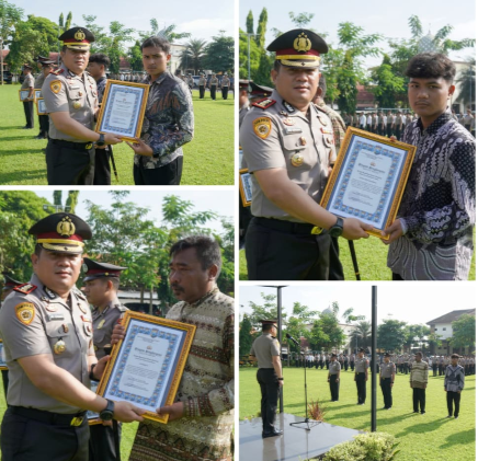Polres Jombang Berikan Penghargaan kepada Personel Polsek Ngoro dan Masyarakat Berprestasi*