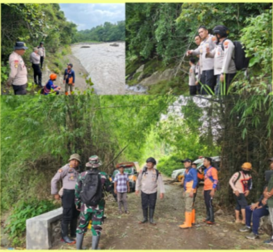 Polres Bondowoso Terjunkan Personel Pencarian Korban Hanyut di Sungai Sampeanbaru*