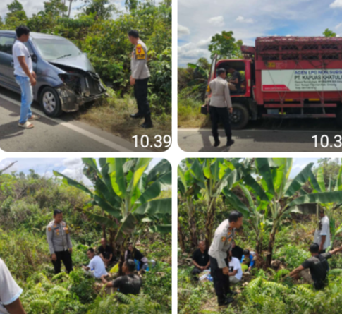 Hindari Lubang Jalan, Truk dan Avanza Bertabrakan di Batang Tarang