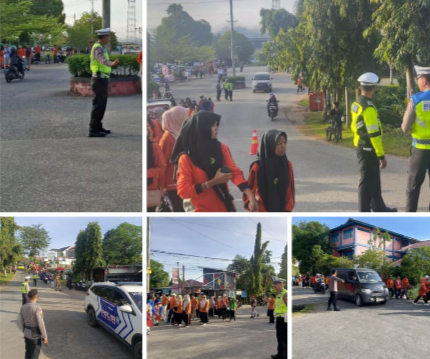 Pengamanan Humanis Polres Sanggau Warnai Pawai Kerukunan HAB Kemenag ke-80