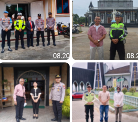 Pengamanan Humanis, Polres Sanggau Pastikan Ibadah Minggu Berjalan Kondusif