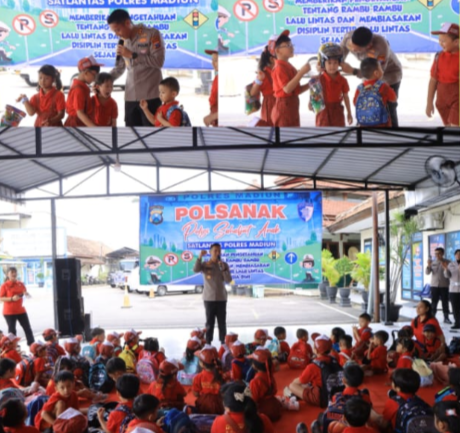 Polisi Sahabat Anak : Polres Madiun Edukasi Tertib Lalin Sejak Dini*