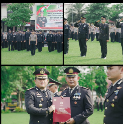 Kapolres Jombang Pimpin Upacara Penganugerahan Tanda Kehormatan Satyalancana Pengabdian bagi Personel Polri*