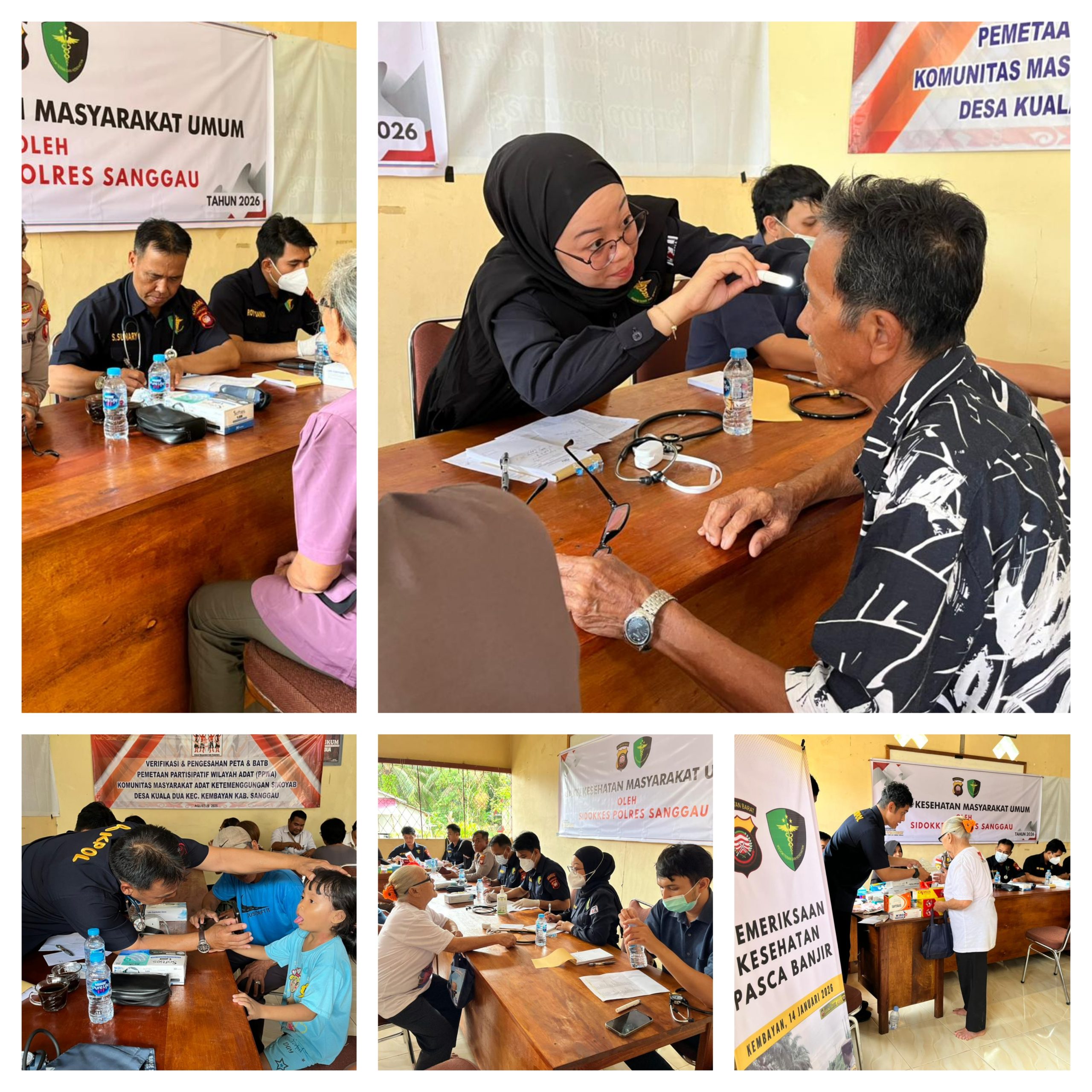 Polres Sanggau Gelar Bhakti Kesehatan Gratis untuk Warga Kuala Dua Pascabanjir