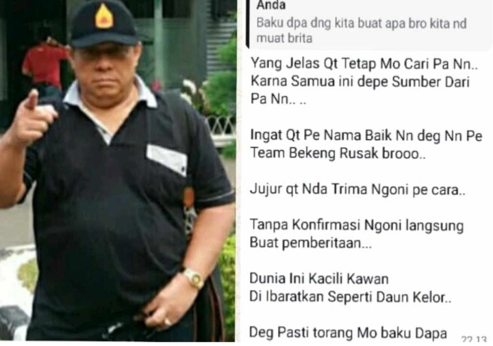 Ketua LIN Diduga Intimidasi Wartawan Usai Terungkapnya Kasus Solar Ilegal di Minut