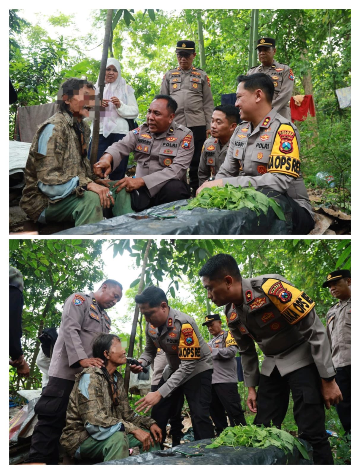 Polri Peduli : Polres Jember Evakuasi Kakek Tuna Wisma dari Hutan Jubung