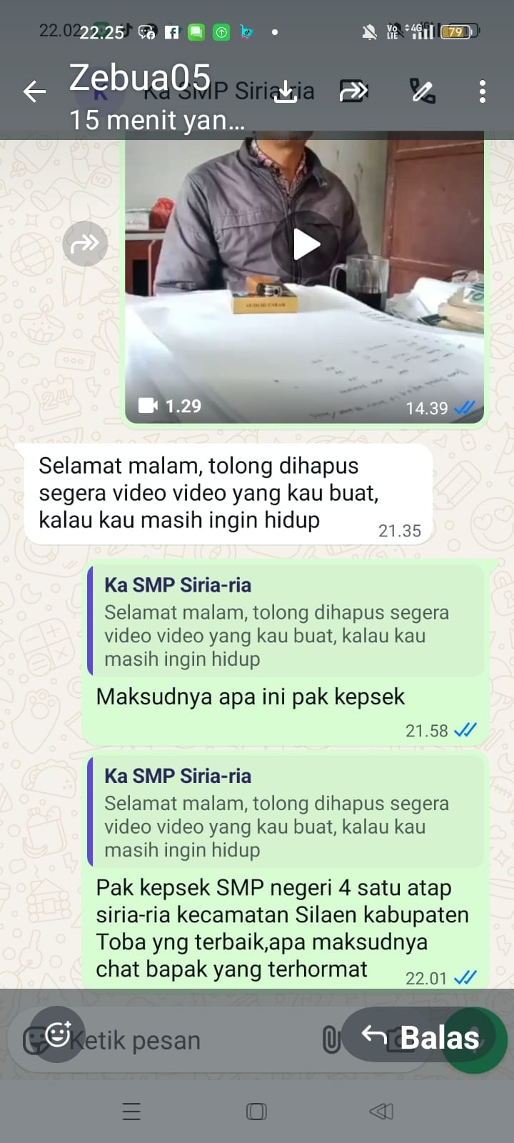 Diduga Lontarkan Ancaman Lewat WhatsApp, Oknum Kepala Sekolah di Silaen Disorot