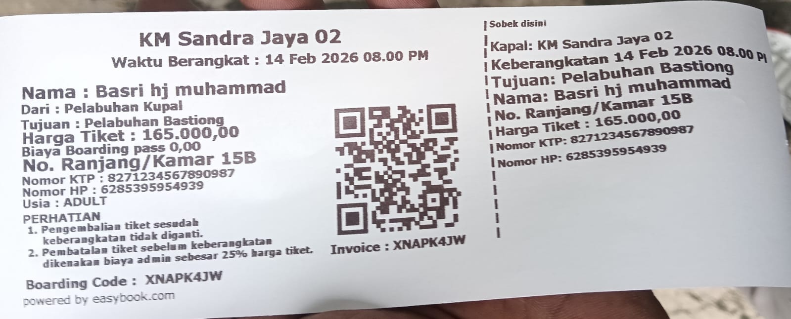 Agen kapal KM Sandra jaya 02 Penjualan tiket tidak sesuai ketentuan Yang di tetapkan Pemda halsel
