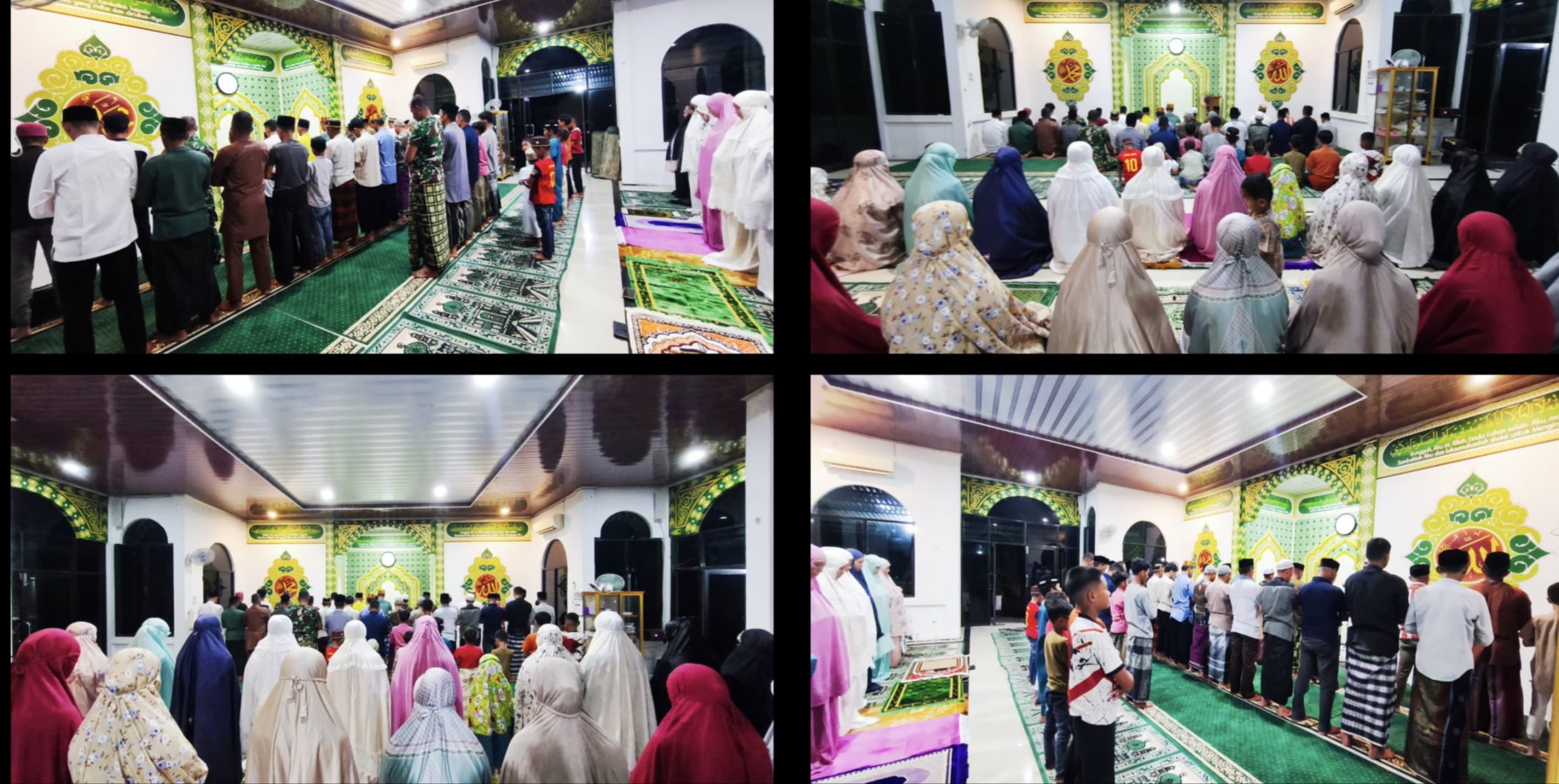 Semarak Ramadhan, Anggota Kodim 0112/Sabang Bersama Persit dan Anak-Anak Laksanakan Tarawih Berjamaah di Meunasah Nurul Jannah