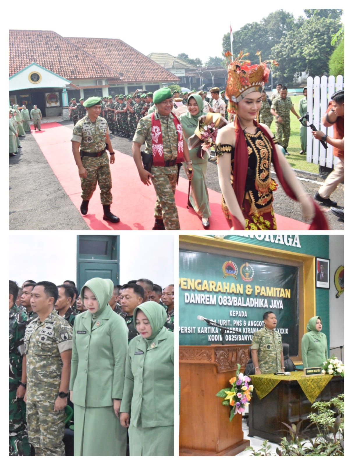 Pengarahan Dan Pamitan Danrem 083/Baladhika Jaya Kepada Prajurit, PNS Dan Anggota Persit Kartika Chandra Kirana Cabang XXXIX Kodim 0825/Banyuwangi