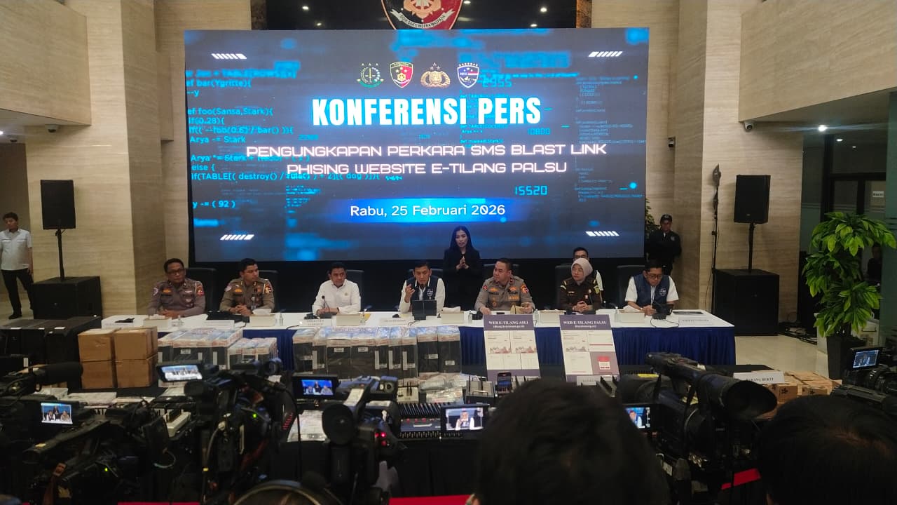 Bareskrim Polri Bongkar Sindikat Phishing E-Tilang Palsu, Lima Tersangka Ditangkap
