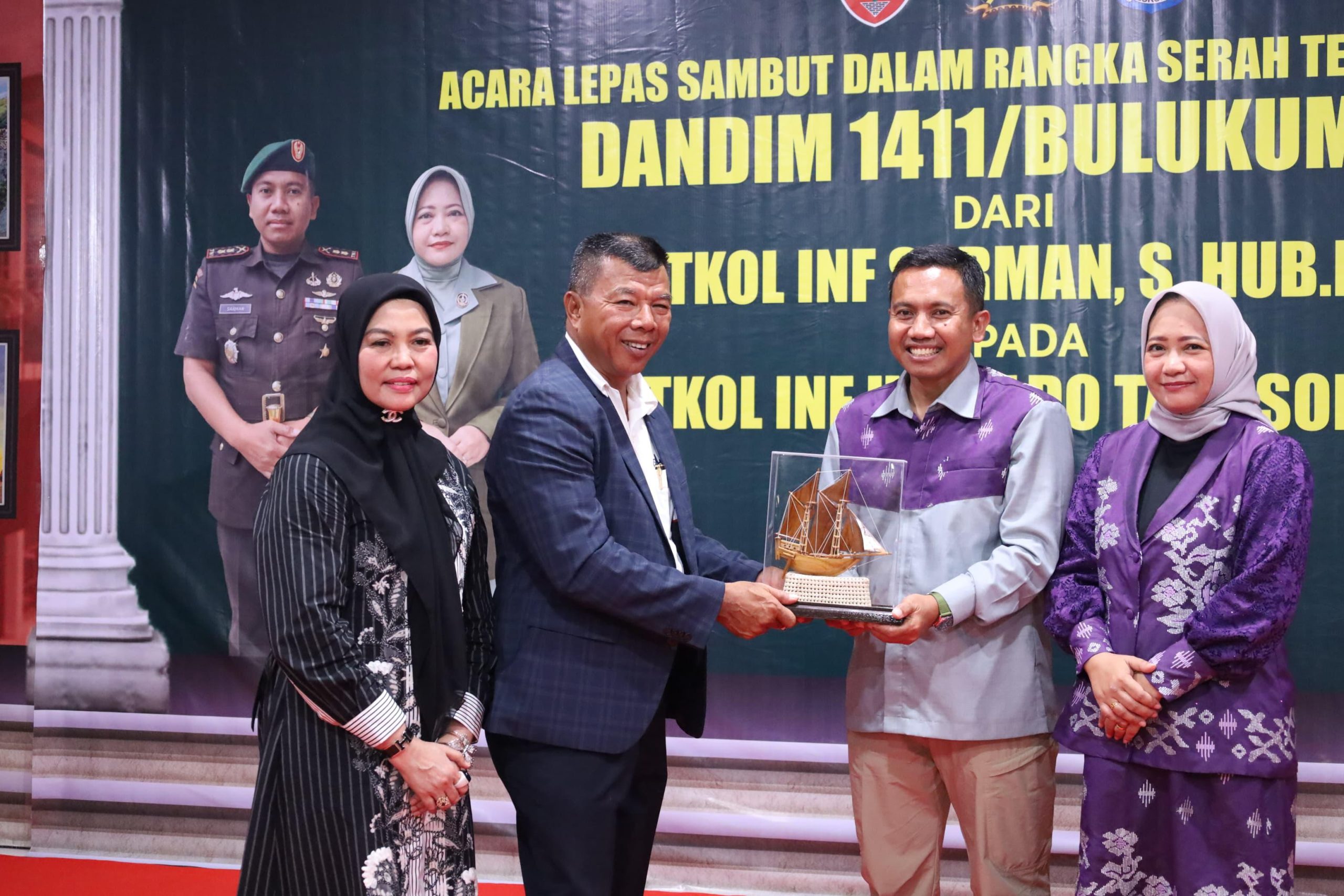 Dalam Acara Lepas Sambut Dandim 1411 Bulukumba .Bupati Andi Muchtar .Sinergi TNI dan Pemda Harus Terus Diperkuat