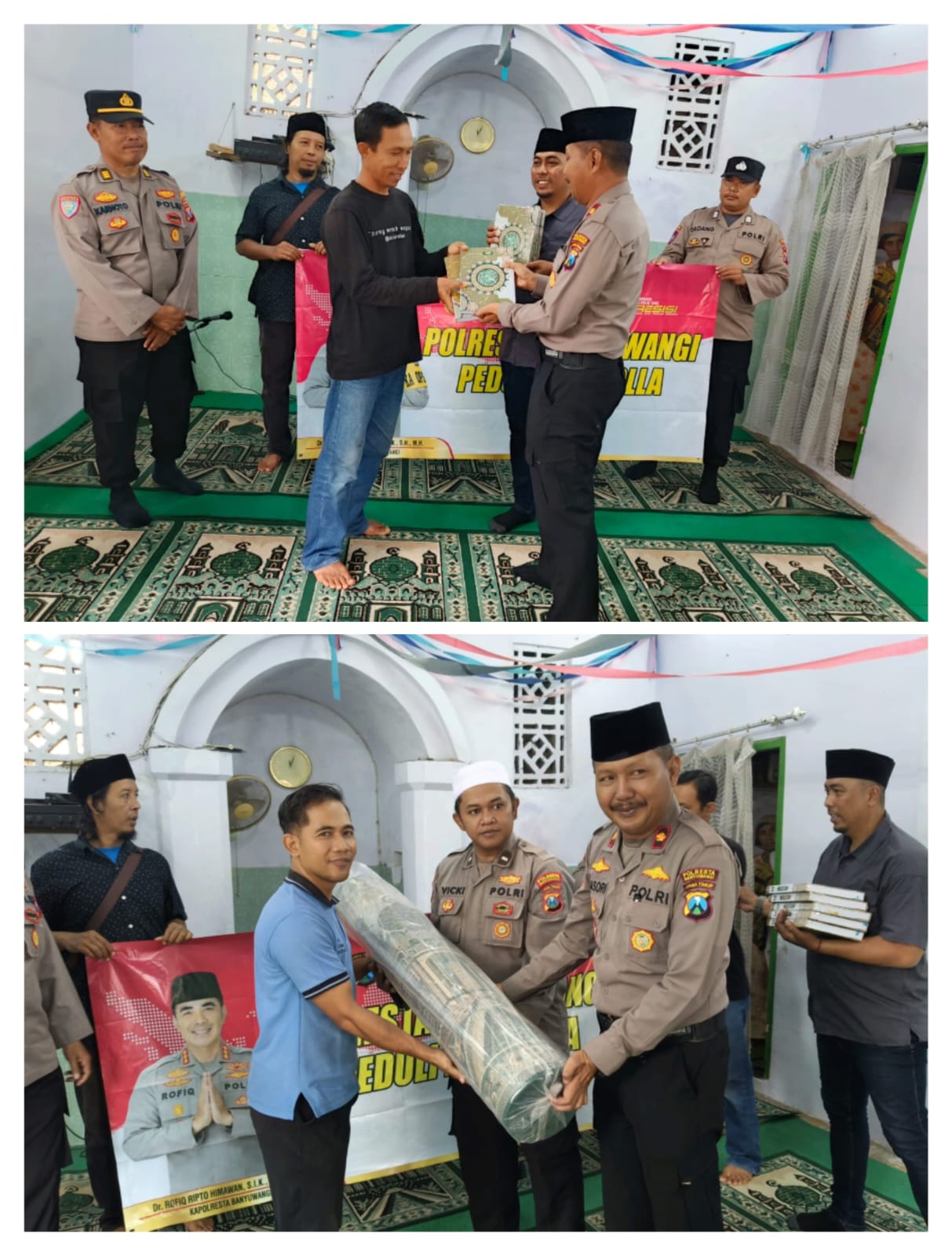 Safari Ramadan, Satuan Pembinaan Masyarakat Polresta Banyuwangi Bantu Sarana Ibadah Musala Al Furqon