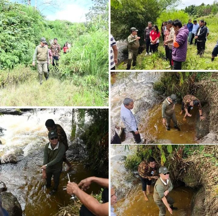 Bupati Humbahas Tinjau “Aek Rangat Soburan” Desa Riaria Kecamatan Pollung