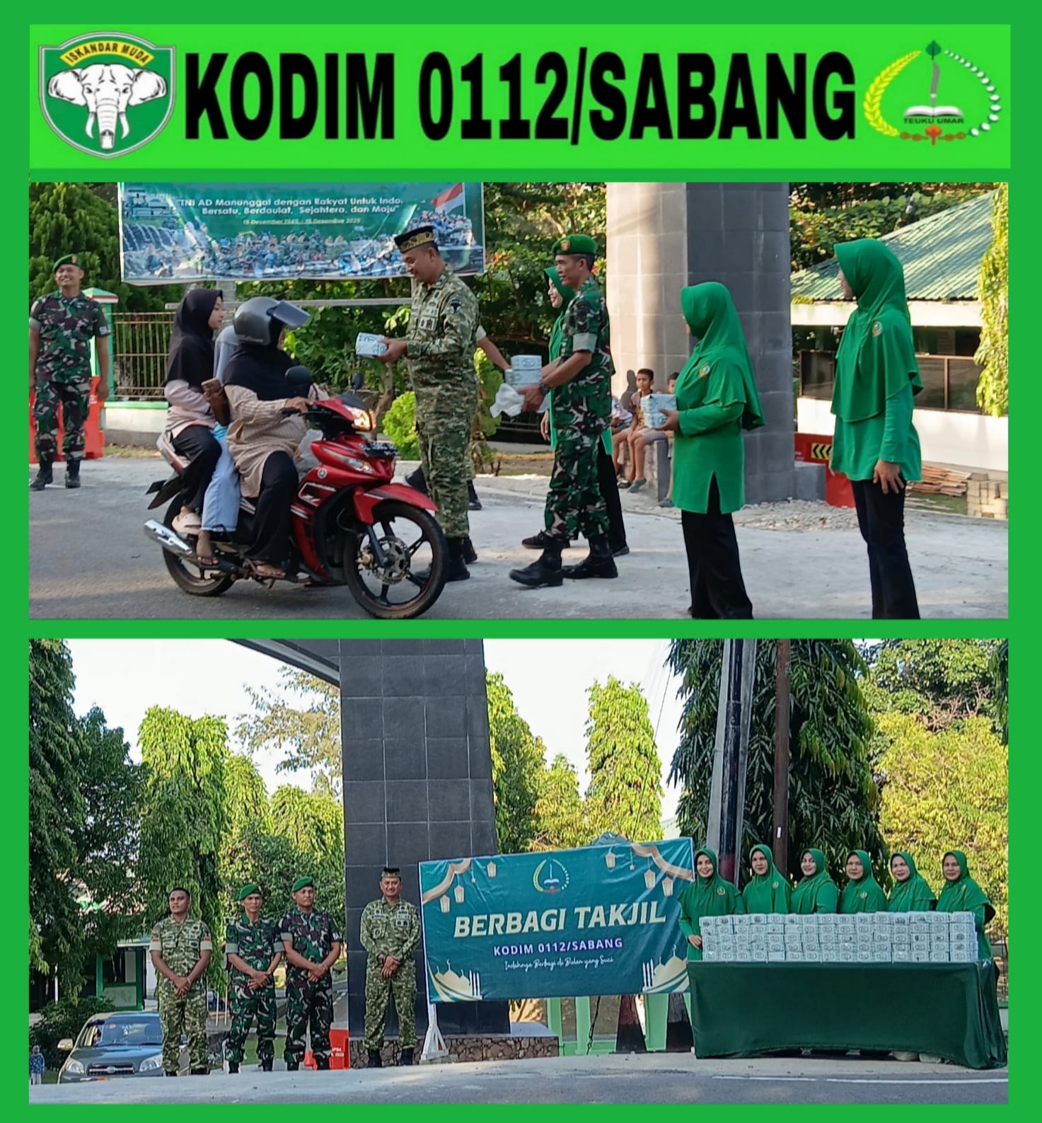 Kodim 0112/Sabang Berbagi Takjil, Wujud Kepedulian dan Kebersamaan di Bulan Suci