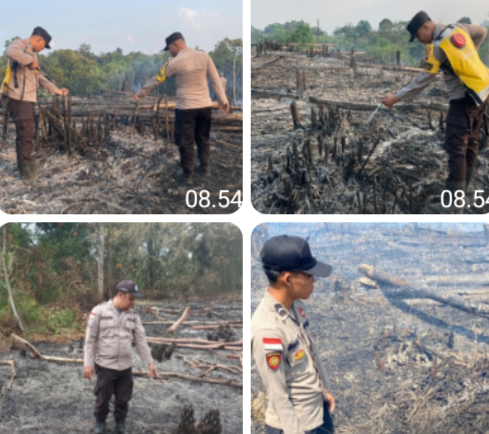 Polsek Sekayam Pastikan Dua Titik Hotspot Padam, Cegah Karhutla Sejak Dini