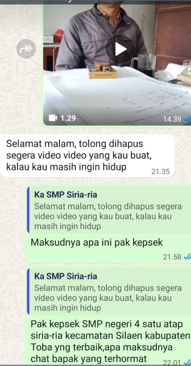 Hak Jawab Kepala SMP Negeri 4 Satu Atap Siria-ria Terkait Pemberitaan Dana BOS dan Isu Ancaman