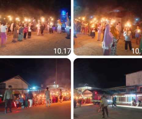 Semarak Pawai Obor Terangi Kedukul, Warga Mukok Sambut Ramadhan 1447 H dengan Khidmat