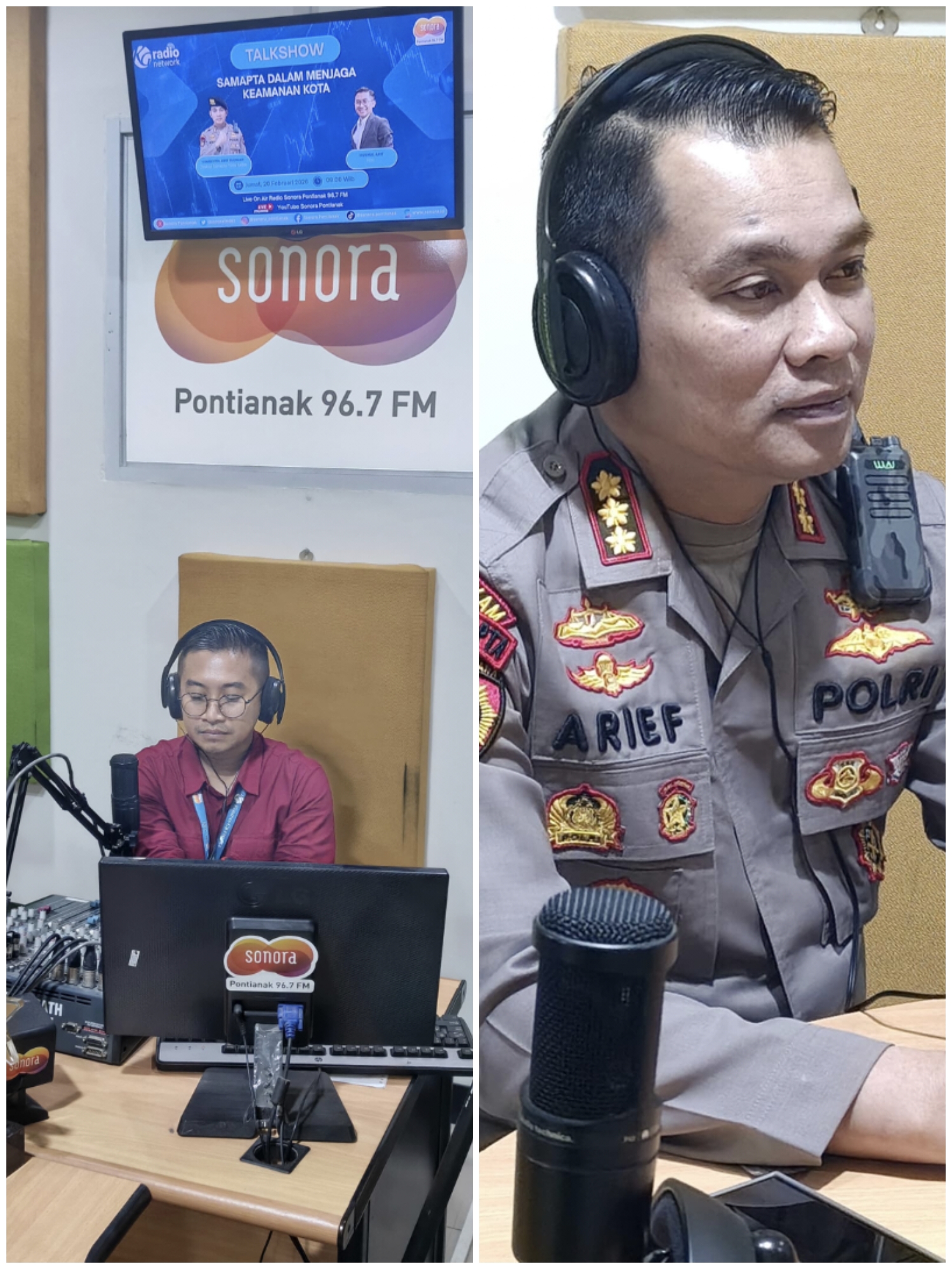 Wujudkan Kota Aman, Dirsamapta Polda Kalbar Bedah Strategi Kamtibmas di Radio Sonora