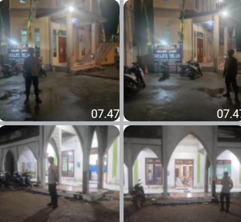Wujud Kepedulian Ramadhan, Polisi Jaga Ketertiban Sholat Tarawih di Beduai