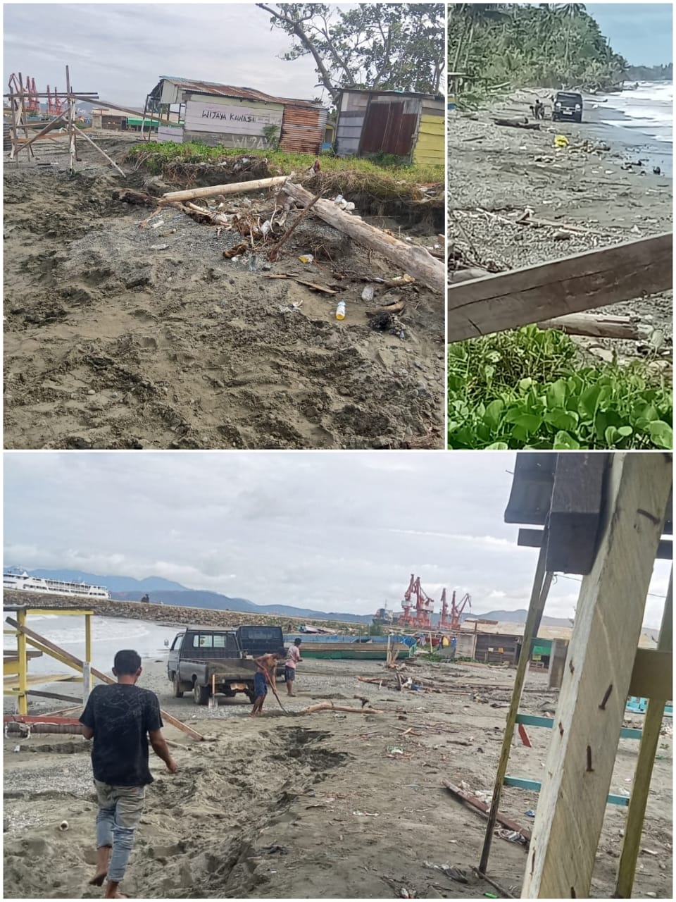 Pemdes Desa Kawasi melakukan pembiaran terhadap sopir oto yang mengangkut pasir di pesisir pantai tanpa izin,